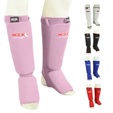 MMA Shin Guards Protector Pads Muay Thai Instep Leg Training Kick Boxing Guards