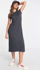 MADEWELL Size Medium Crew Neck T-shirt Dress in Heather Charcoal