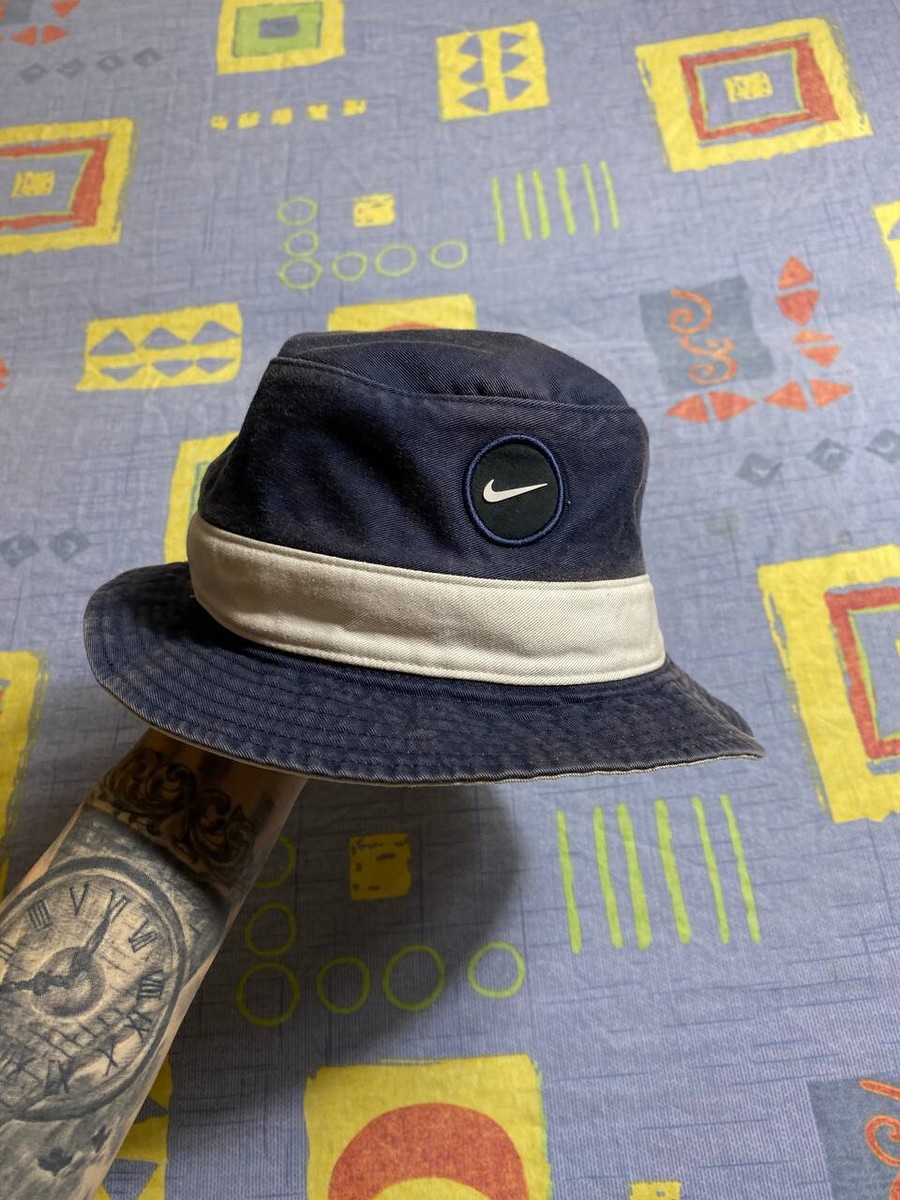 雰囲気◎ 90's old nike fade bucket hat Vintage 90s Nike Swoosh Wool Blend Bucket Hat Cap Black Size