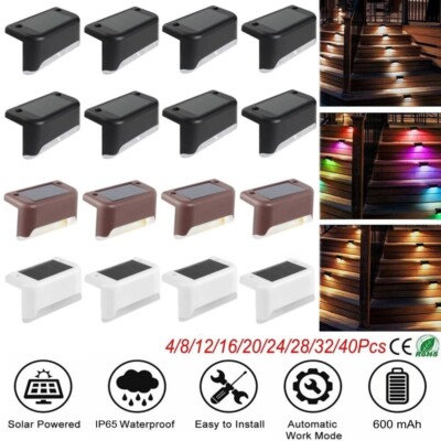 Outdoor Solar LED Deck Lights Path Garden Patio Pathway Stairs Step Fence Lamp