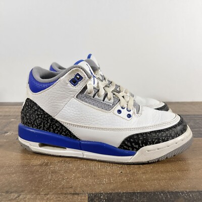 靴 Nike GS Air Jordan 3 Retro \"True Blue\" Jordan 3 Retro True Blue (2016) (GS) - 854261-106 - US