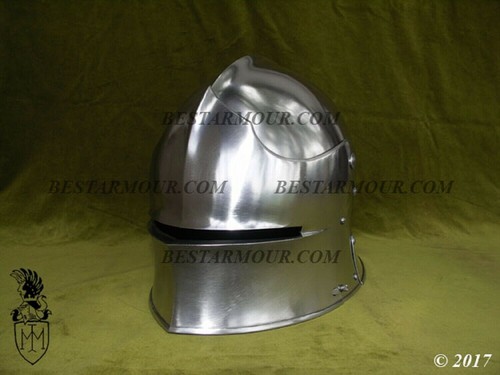 18GA SCA LARP Casco medievale tedesco Sallet armatura casco Halloween - Foto 3 di 3