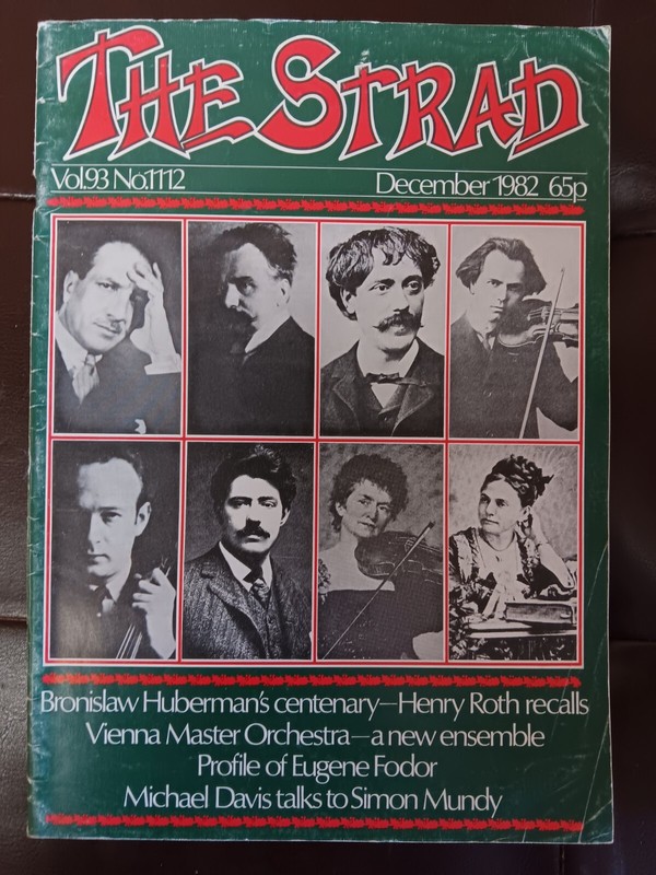 The Strad Magazine - December 1982 - Bronislaw Huberman, Henry Roth, Simon Mundy