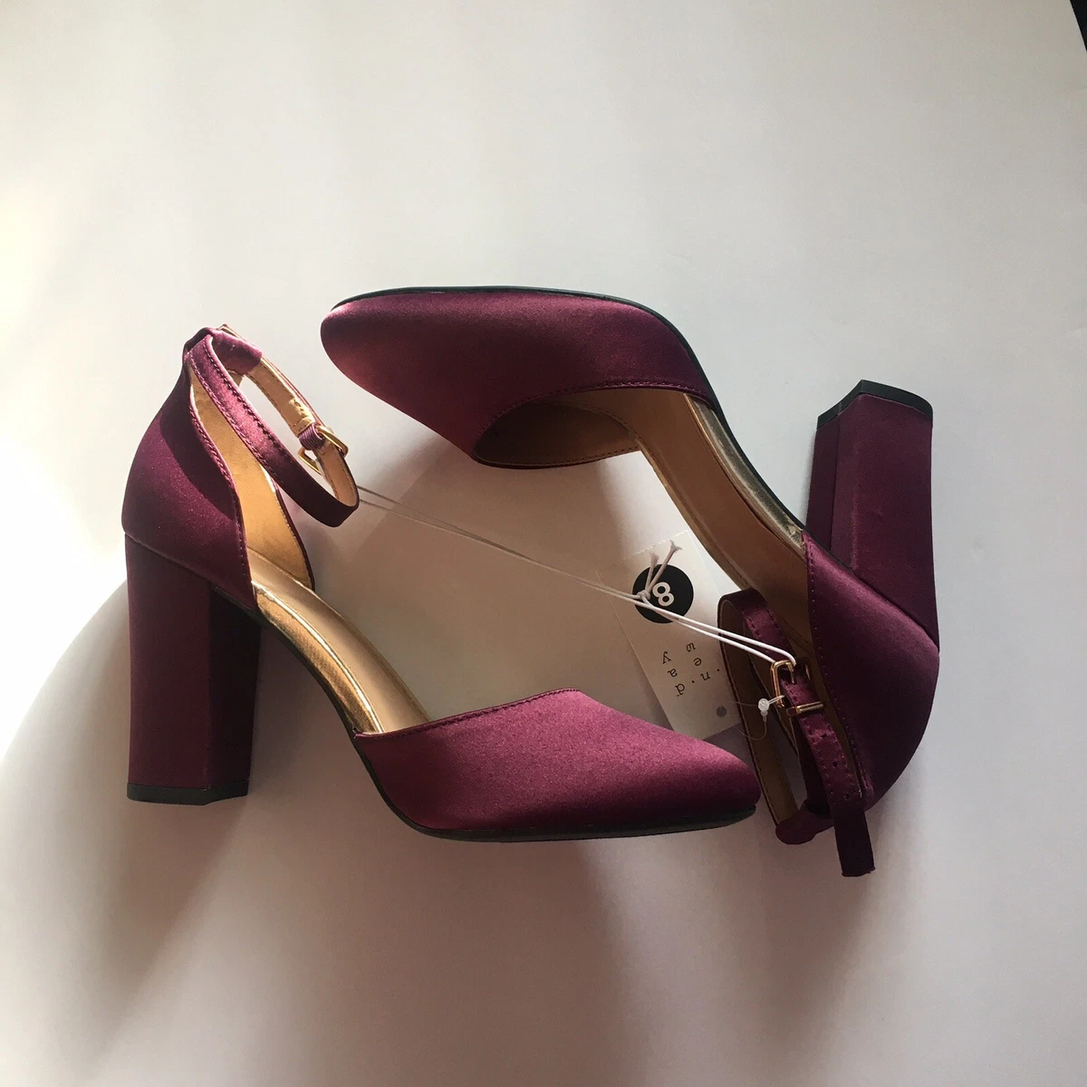 A New Day Eloisa Women s Satin Burgundy Heels eBay