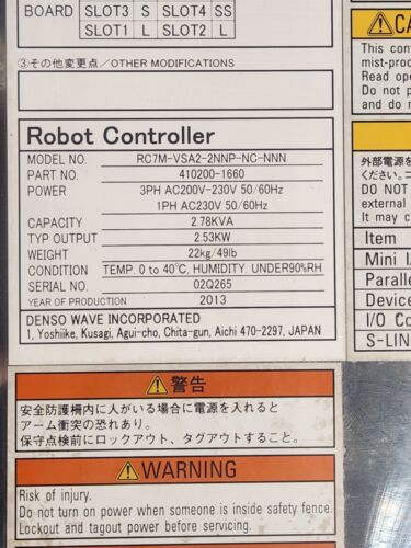 Denso RC7M Controller RC7M-VSA2-2NNP-NC-NNN - Picture 2 of 3