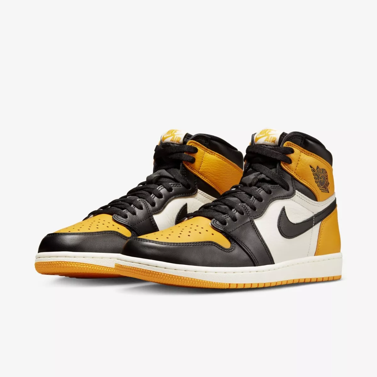 New Jordan 1 Retro High OG Taxi Shoes Sneakers - Black / Yellow (555088-711)