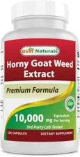 Best Naturals Horny Goat Weed 10000 mg Equivalent per Serving - 120 Capsules