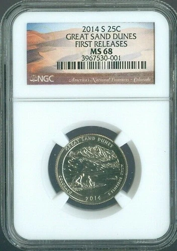 2014-S Great Sand Dunes Quarter NGC MS68 FR Quality 