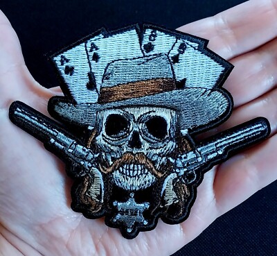 Wild Bill Aces and Eights Embroidered Iron On Motorcycle Jacket