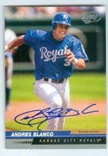 Andres Blanco autographed baseball card (Kansas City Royals) 2005 Leaf #93