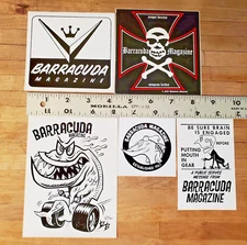 Barracuda Magazine Sticker Set Rat Fink Rod Dave Burke Arf Art FREE SHIPPING