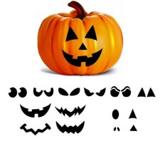 Pumpkin Faces Stickers Kit Black Halloween Decor Kids Craft Decor Fun Fall Decal