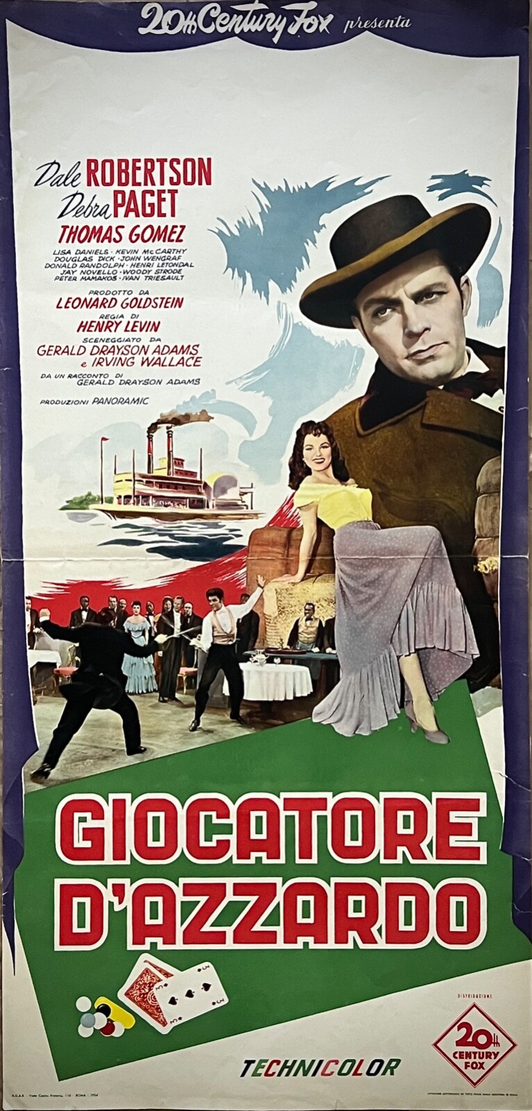 Locandina originale film Giocatore d'azzardo (1954) - Regia di Henry Levin
