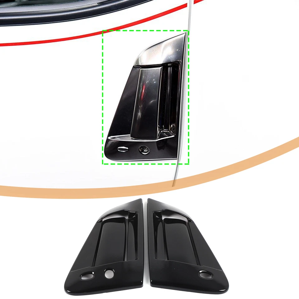 Cubierta de decoración de manija de puerta exterior ABS negro brillante para Nissan 370Z 2009-2020 Foto 2 de 4