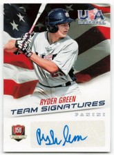 2015 Ryder Green Panini USA Baseball Rookie Auto 134/299