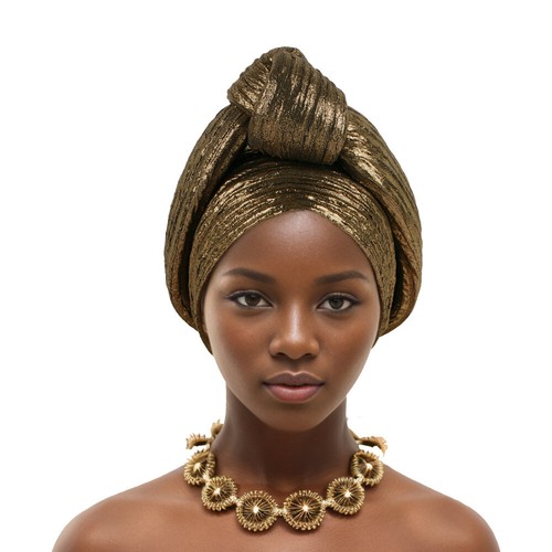 Mujer Africana Hijab Nudo Torcido Turbante Pata Auto Gele Aso Oke Boda Nigeriana - Imagen 5 de 22