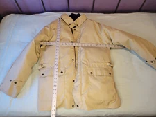Foxrun Beige Zip Out Quilted Lining Down Parka Hooded Jacket Size Medium Vintage