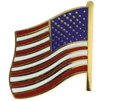 US Flag Left Facing Hat or Lapel Pin H14262 F5D16I