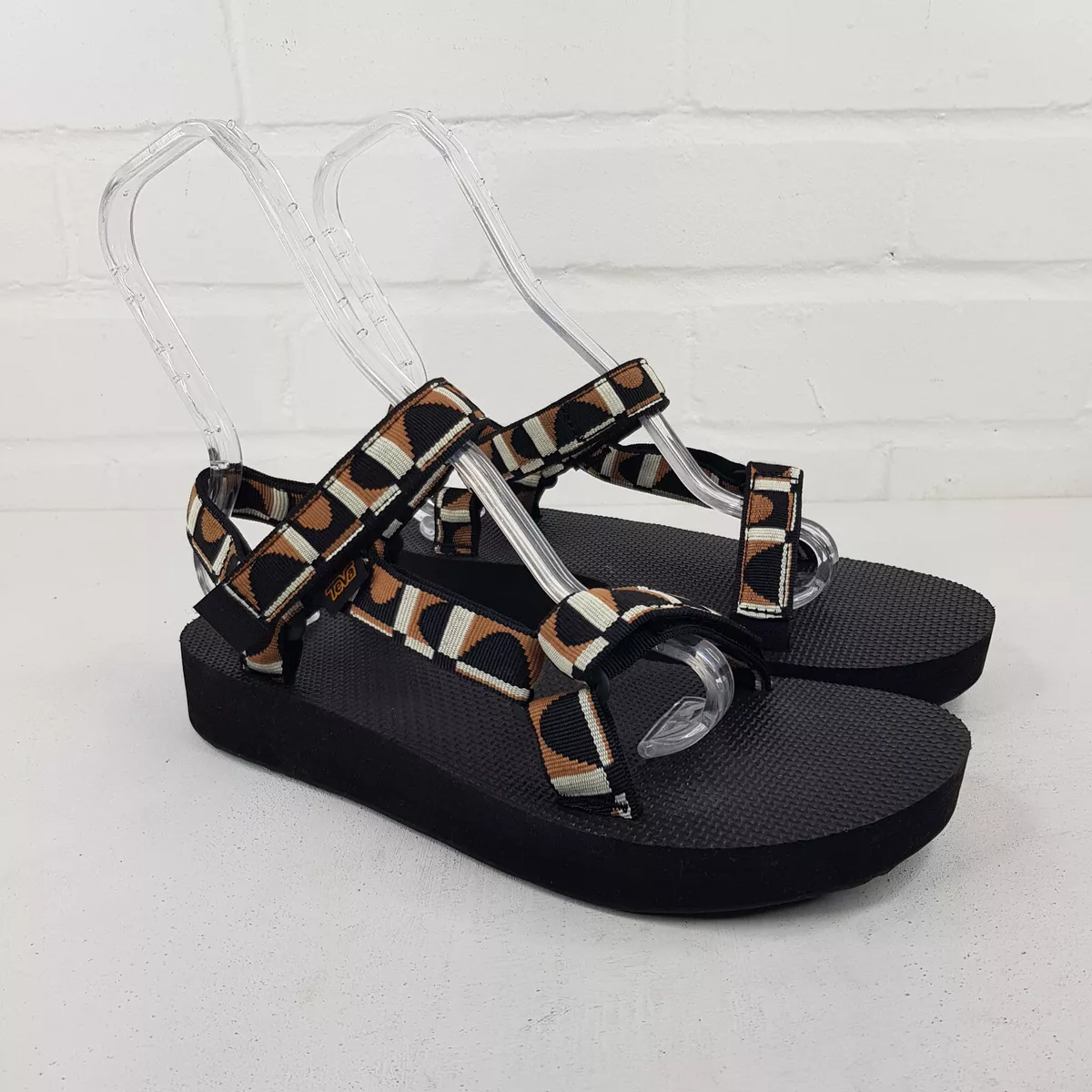 Teva Midform Universal Sandals UK 8 EU 41Black Brown Geometric