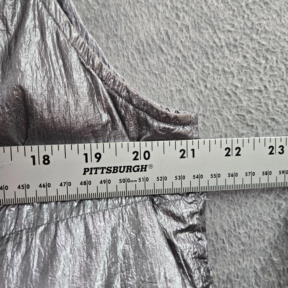 Chaqueta Anthropology Mujer Grande Gris Chaleco Puffer Plateado Metálico Traje Espacial Simulado Foto 4 de 4