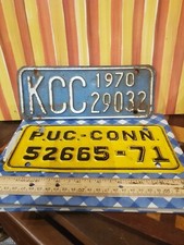 1970s NEW Conn  SMALL  LICENSE PLATE  And Another