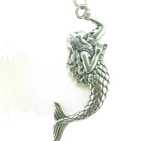New Beautiful Custom MERMAID Keychain Key Ring O-ring Silver-tone