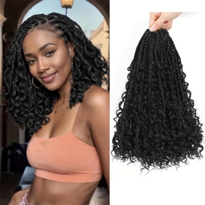 14'' Goddess Bohemian Crochet Box Braids - Soft, Curly Synthetic Hair Extensions