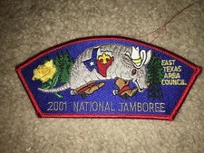 Boy Scout East Texas Area Armadillo BSA Council JSP 2001 National Jamboree Patch