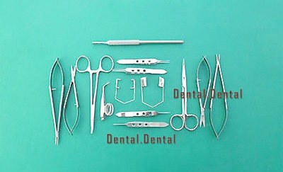New Eye Micro Surgery Ophthalmic Scissors Surgical Instruments Set Basic 14x