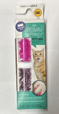 Whisker City Kitty Nail Caps Pink Purple Sparkle Small NEW