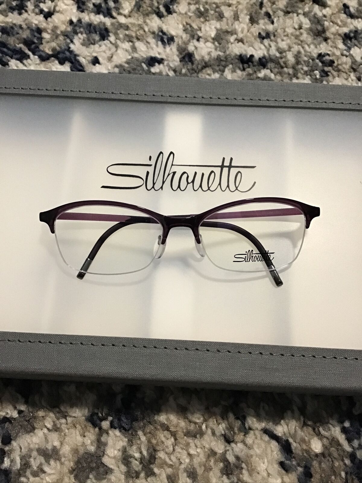 New Silhouette Eyeglass Frames SPX Illusion Nylor 1585 4010 Plum Size 51