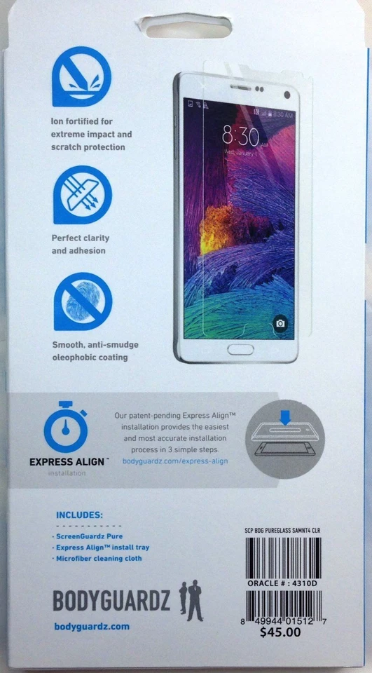 Brand New BodyGuardz Pure Tempered Glass Screen Protector Samsung Galaxy Note 4 - Image 2 of 4