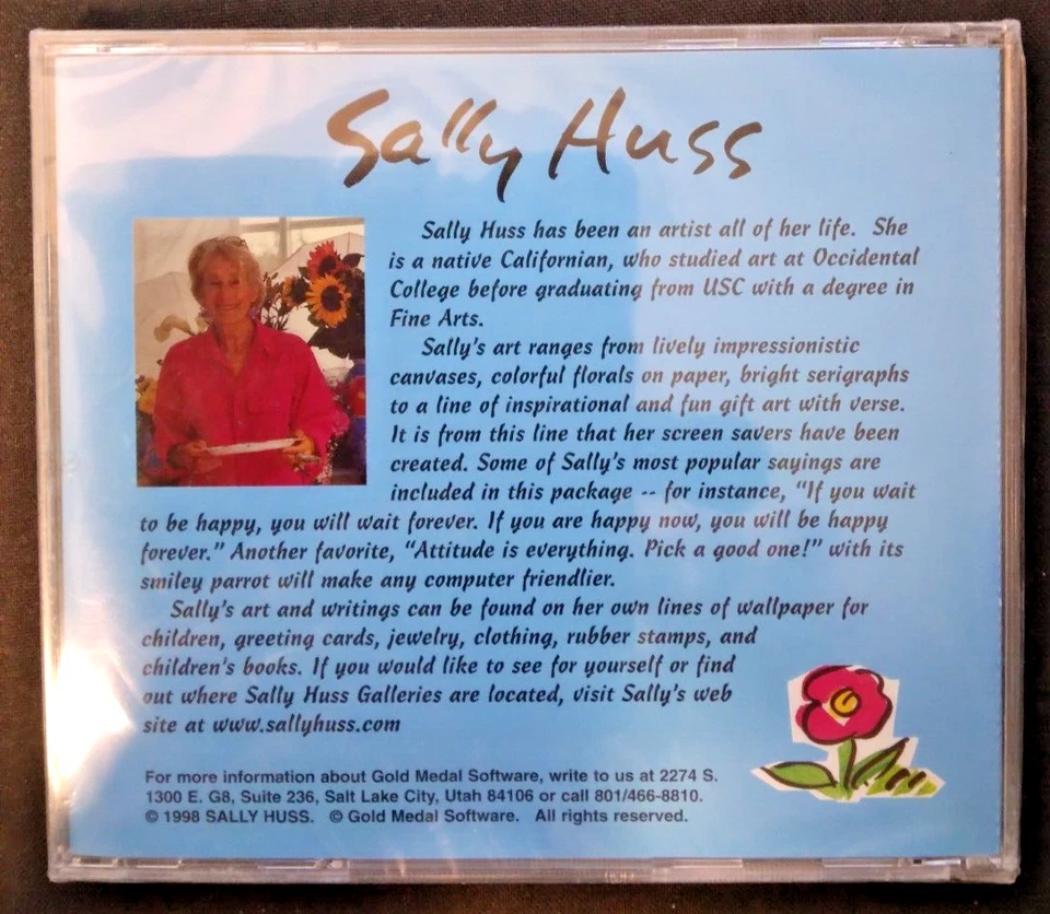 Sally Huss Screen Savers - Happy Thoughts Worth Saving (CD-ROM) **NEW SEALED** - Image 2 of 2