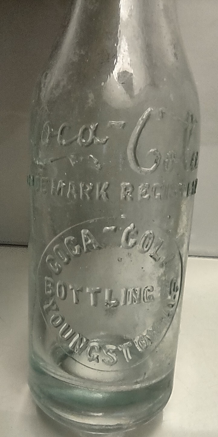 Shoulder Script + Coca Cola Bottling Co Slugplate Soda Bottle Youngstown Ohio OH eBay