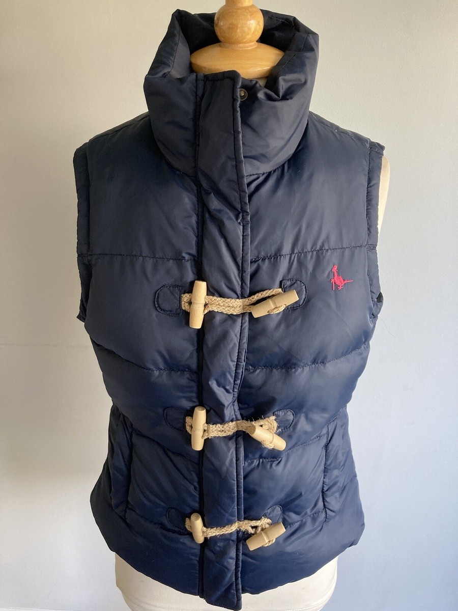 Jack Wills Ladies Navy Duck Down Feather Padded Gilet Size 10