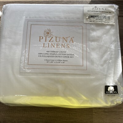 Pizuna Cotton Full/queen Sheet Set Light White, 400 Thread Count 100% /L