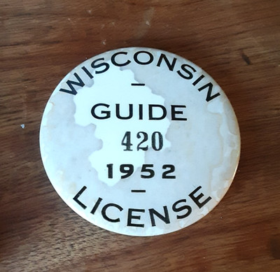 Wisconsin Pin Letter Example Old 1952 Wisconsin Guide License Pin #420 | eBay