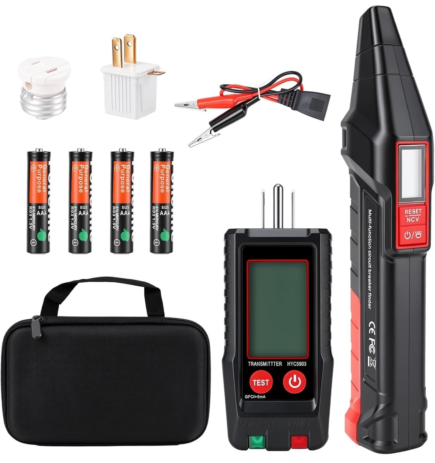 Circuit Breaker Finder Kit, LCD Breaker Finder Tool 90 To 250 Volt AC