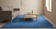 Rugeast Blue Gabbeh Teppich 302x202 cm Wool Rug Wohnzimmer Living Room Carpet