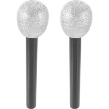 2 Pcs Microphone Prop Glitter