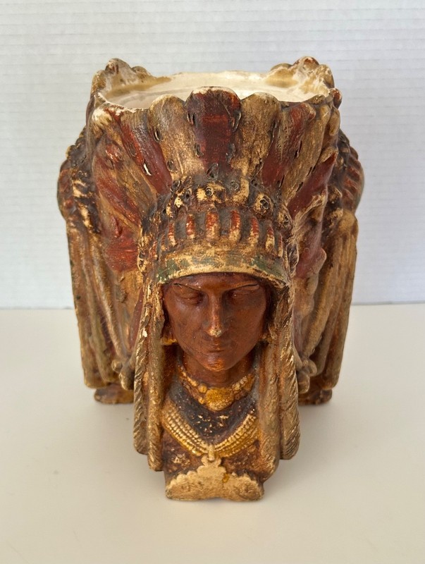 RARE Antique Amphora 3 Native American Indian Chiefs Tobacco Jar RStK mark 1902