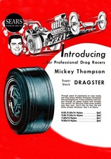 Sears Roebuck Mickey Thompson Race Slicks Advertising 5x7 Glossy Reprint