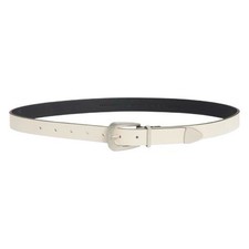 NEW $99 AllSaints Curved Buckle Leather Belt X-Large, ROE Leather