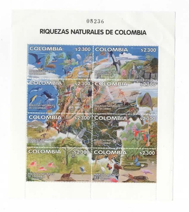 COLOMBIA 2002 MNH ** 1157/64 2178-2185 Animals Flora Fauna