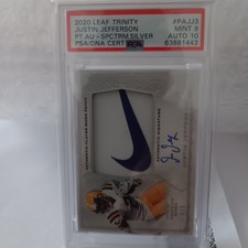 2020 LEAF TRINITY JUSTIN JEFFERSON PSA 9 DNA 10 SPECTRUM SILVER PATCH 04 OF 5🔥