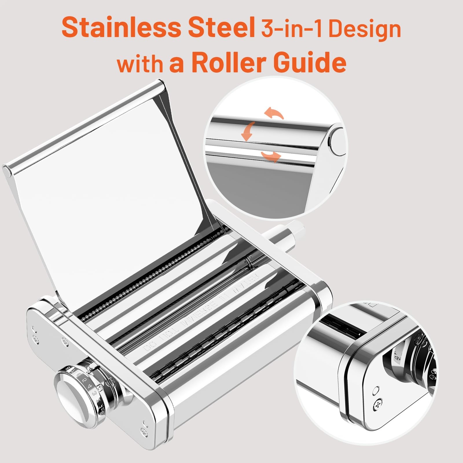 3 in 1 Pasta Attachment for KitchenAid Stand Mixer - Professional Stainless S...