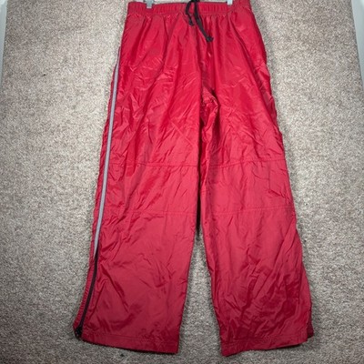 Vintage OLD NAVY Track Pants Mens L Ankle Zip Red Baggy Y2K Grunge Skate Mall