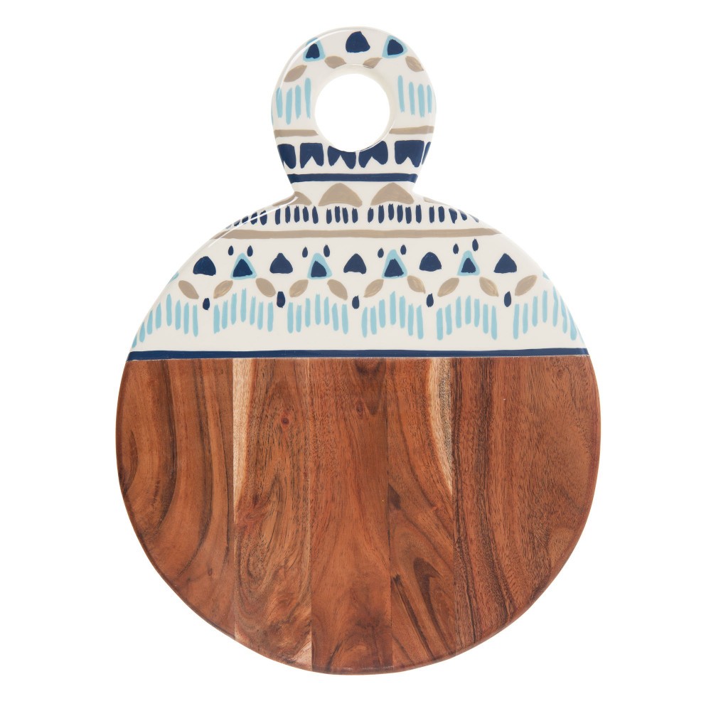 Planche ronde Keola 43 cm en bois naturel pour la cuisine