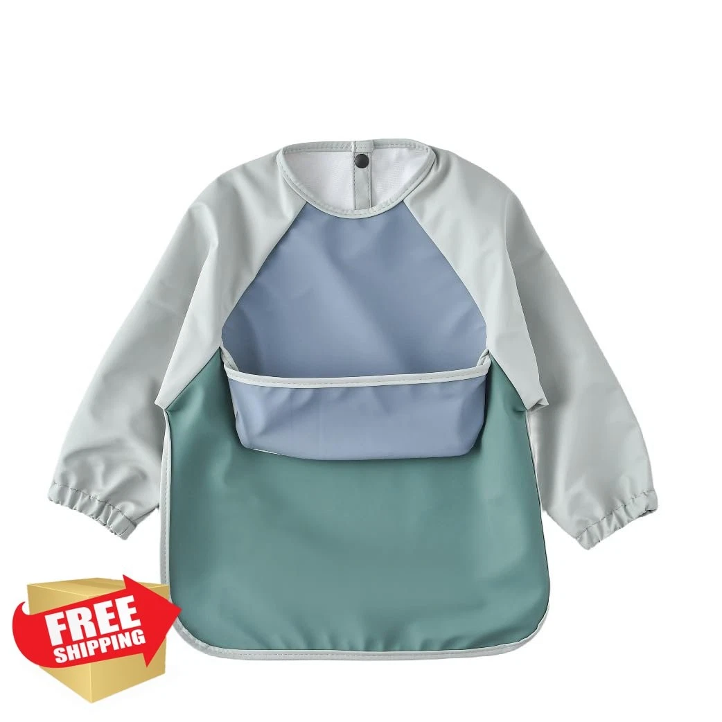 GZMM Waterproof Bib Green Dark Blue 6-12 Months