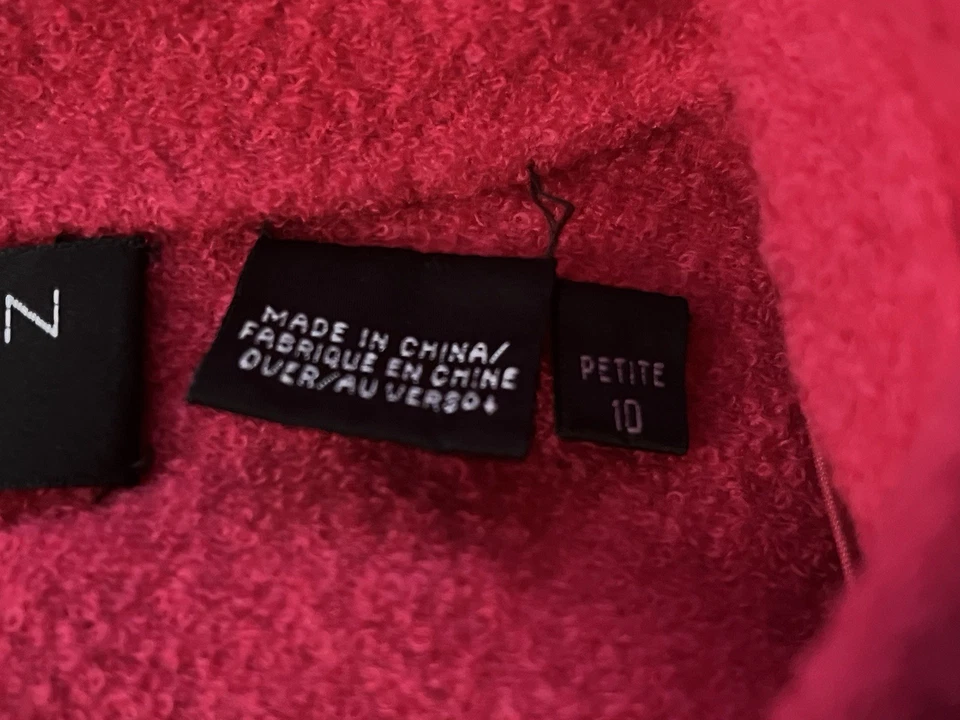 Chaqueta Abrigo Dana Buchman Rosa Lana Sólida Mujer Guisante Talla Pequeña 10 Foto 4 de 4